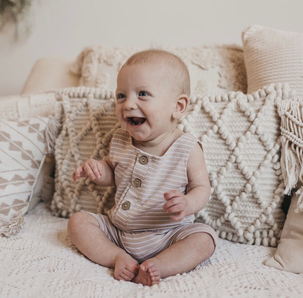 Biscotti Stripe Tank Romper - Lou & Bear